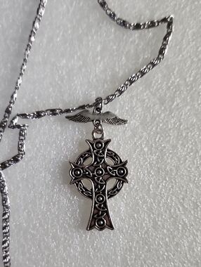 Hand Crafted Silver Celtic Cross Necklace